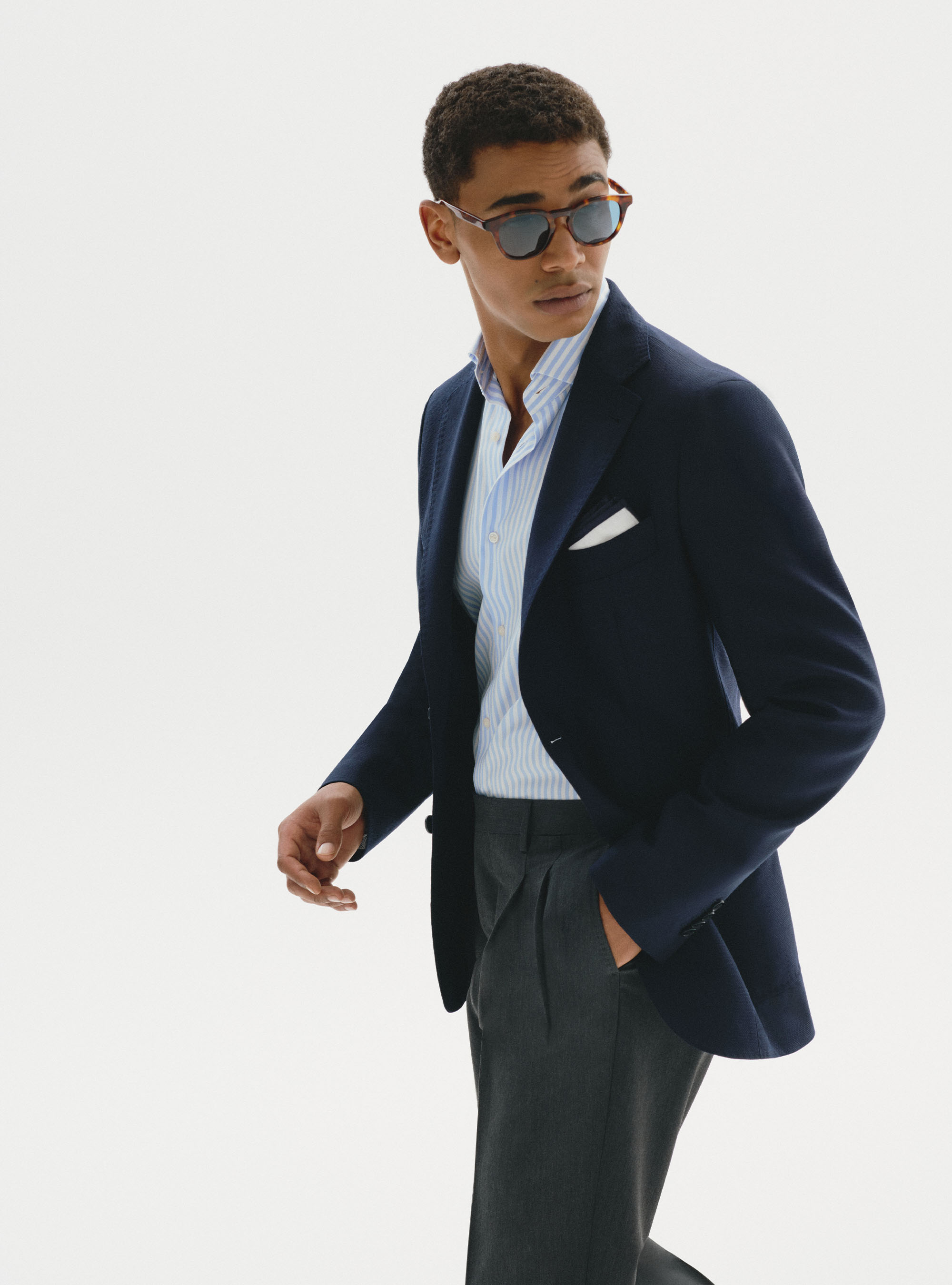Vitale Barberis Canonico hopsack wool blazer, 